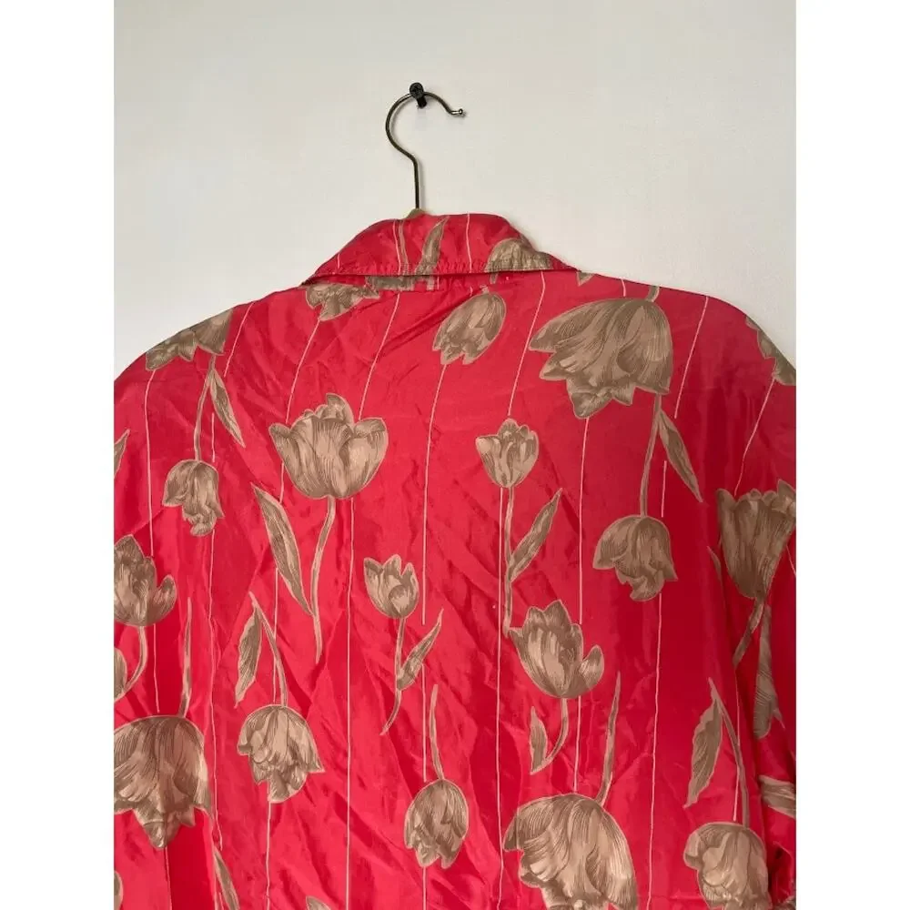 coAco Silk Tulip Windbreaker Jacket Womens M Pink Coral Y2K Light Weight Coat